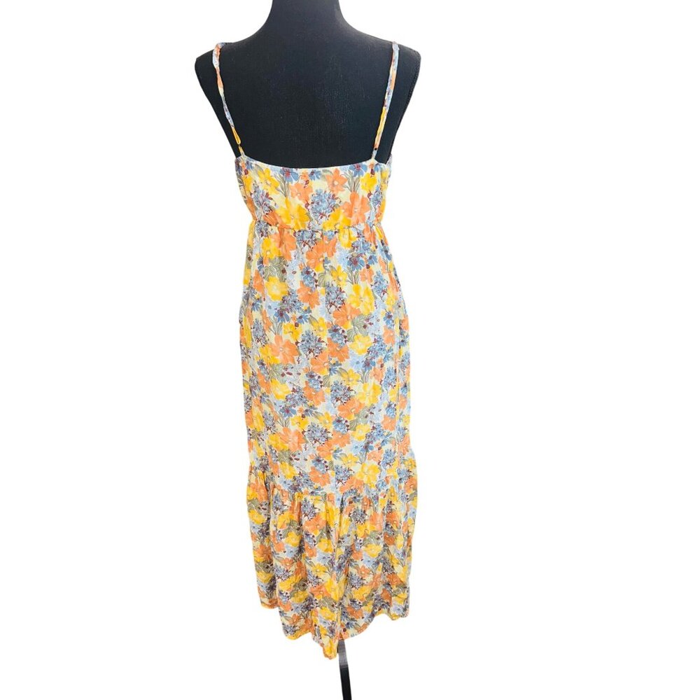 Abercrombie & Fitch Cottage Core Romantic Floral Cutout Maxi Sun Dress M Resort - Picture 4 of 11